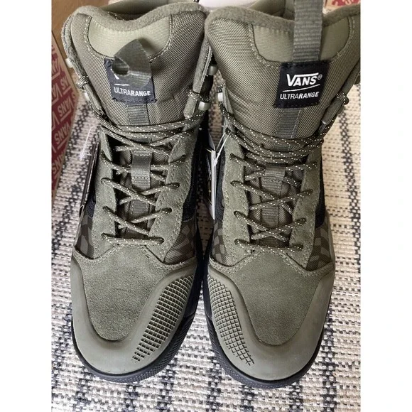 Vans Sneakers UltraRange Gore-Tex MTE-2 Grape Leaf Warped‎ Check Green Men 8 New